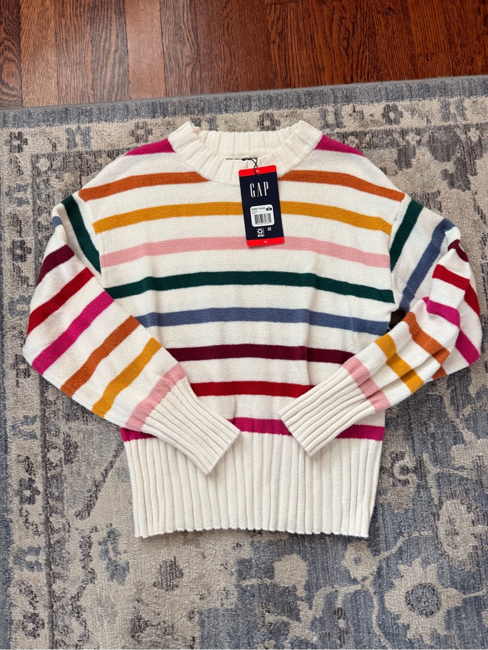 NWT Gap rainbow cotton blend sweater size XS
